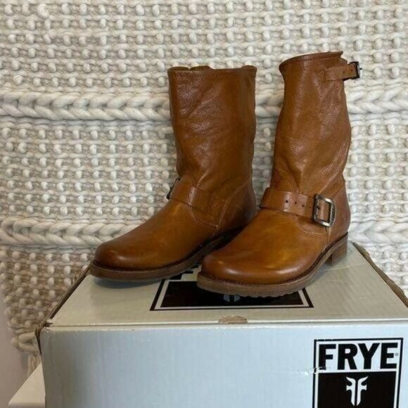 Frye Cognac " Whiskey" Short Leather Boots Size 6.5 - Picture 2 of 10